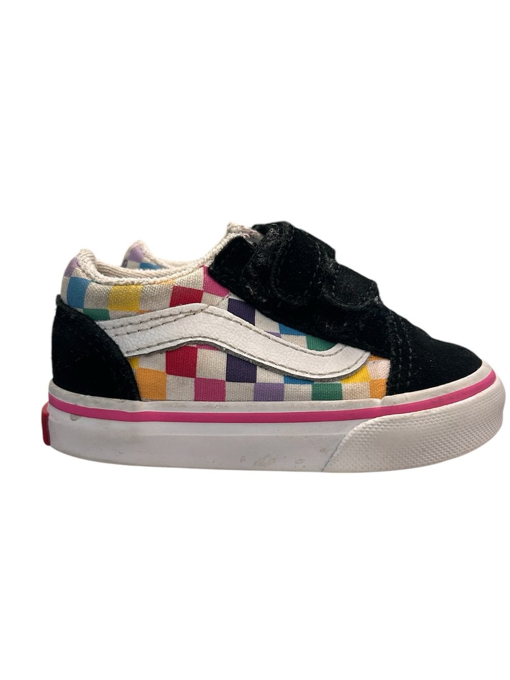Vans Old Skool V Rainbow Checkerboard Vans Size 4 Toddler